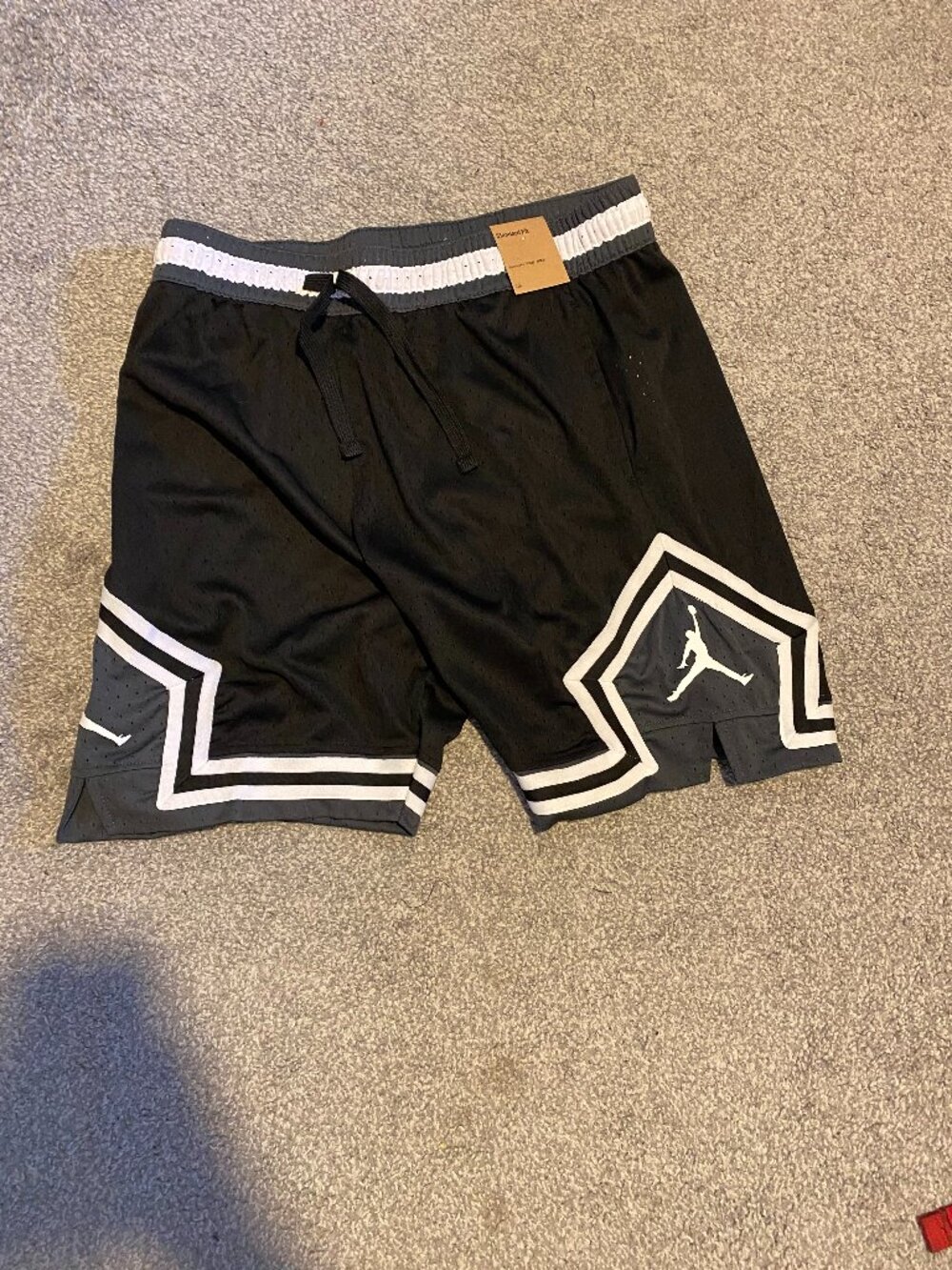 Jordan Sport Dri-FIT Woven Diamond Shorts black and white